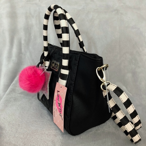 Luv Betsey Small Satchel - Black/White - Picture 3 of 8